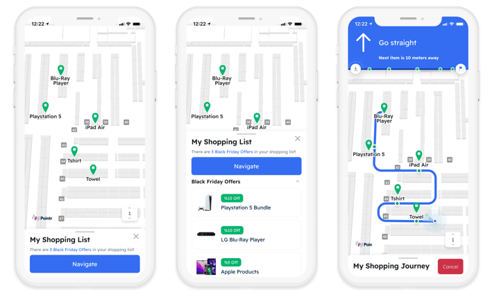 pointr black friday in store maps