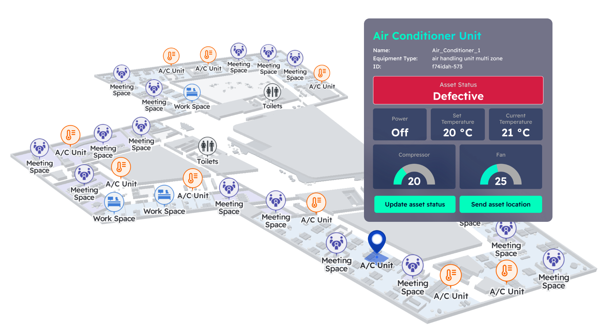 HVAC layered over map IWMS