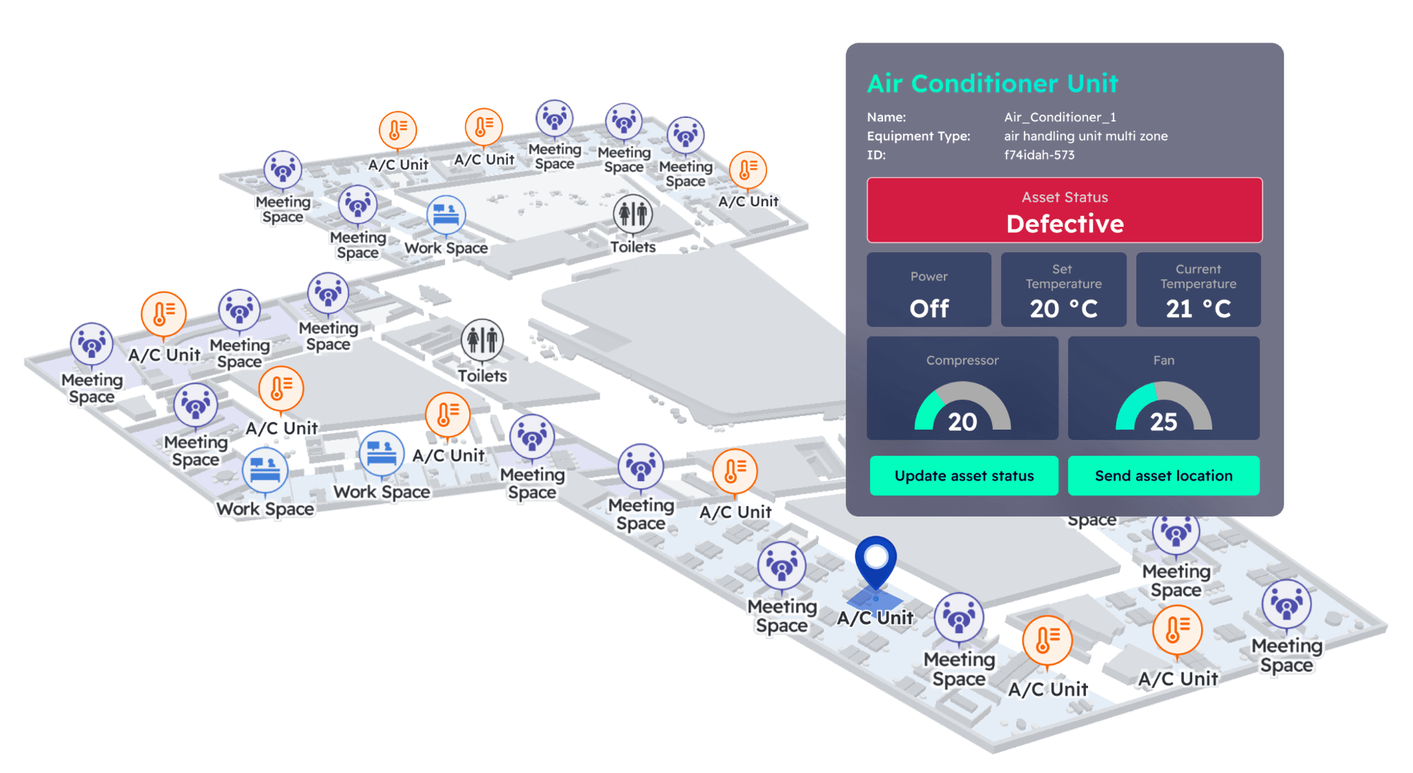 HVAC layered over map IWMS